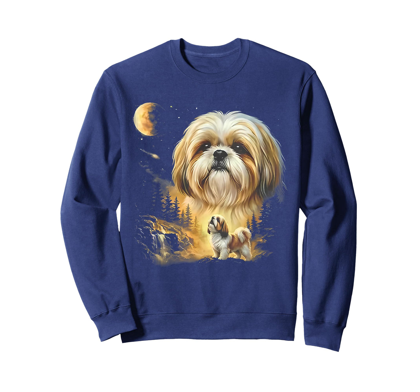 Shih tzu Howling to The Moon Vintage T-Shirt