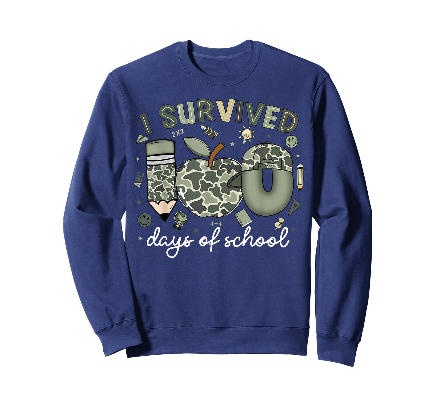 I Survived 100 Days of School Boys Camo 100th Day Teacher T-Shirt