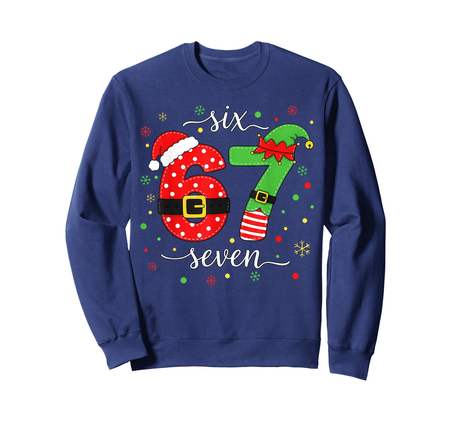 Trending Six Seven Meme Christmas 67 Xmas Men Women Kids T-Shirt