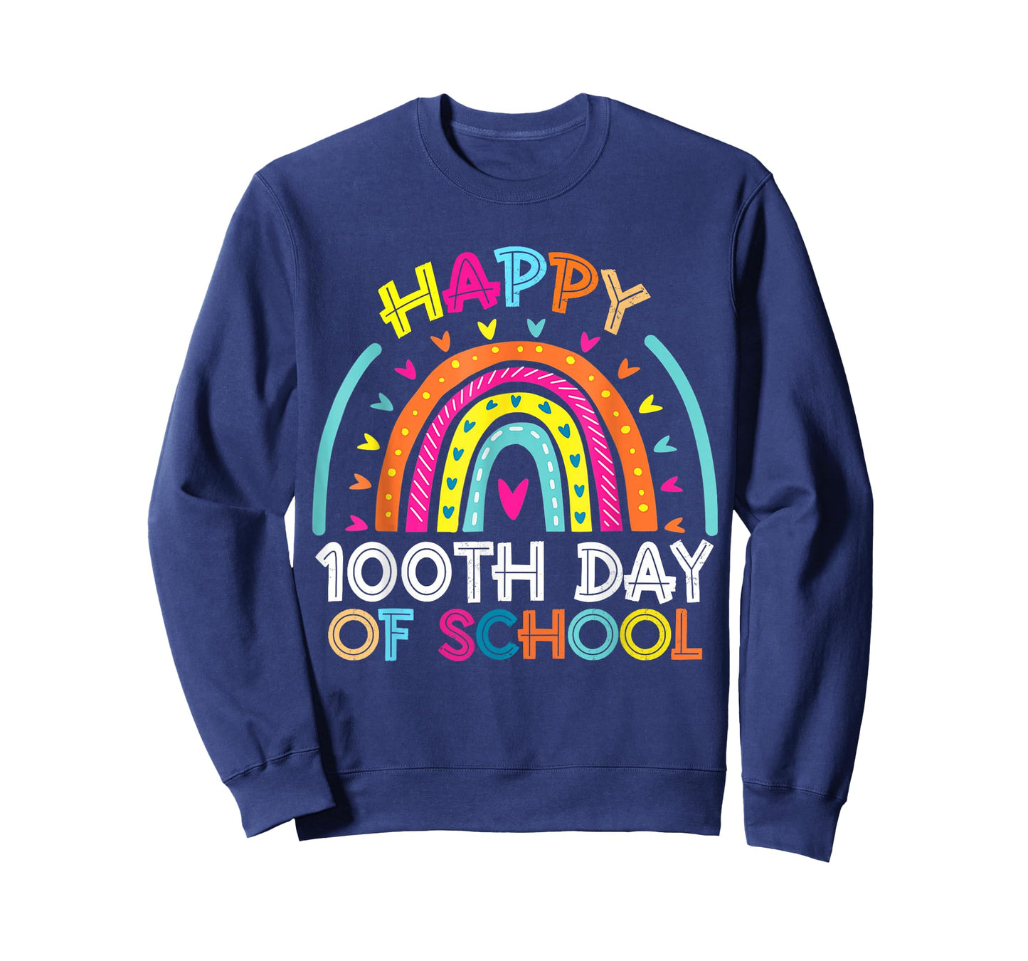 Happy 100th Day of School Teacher Kids 100 Days Rainbow T-Shirt