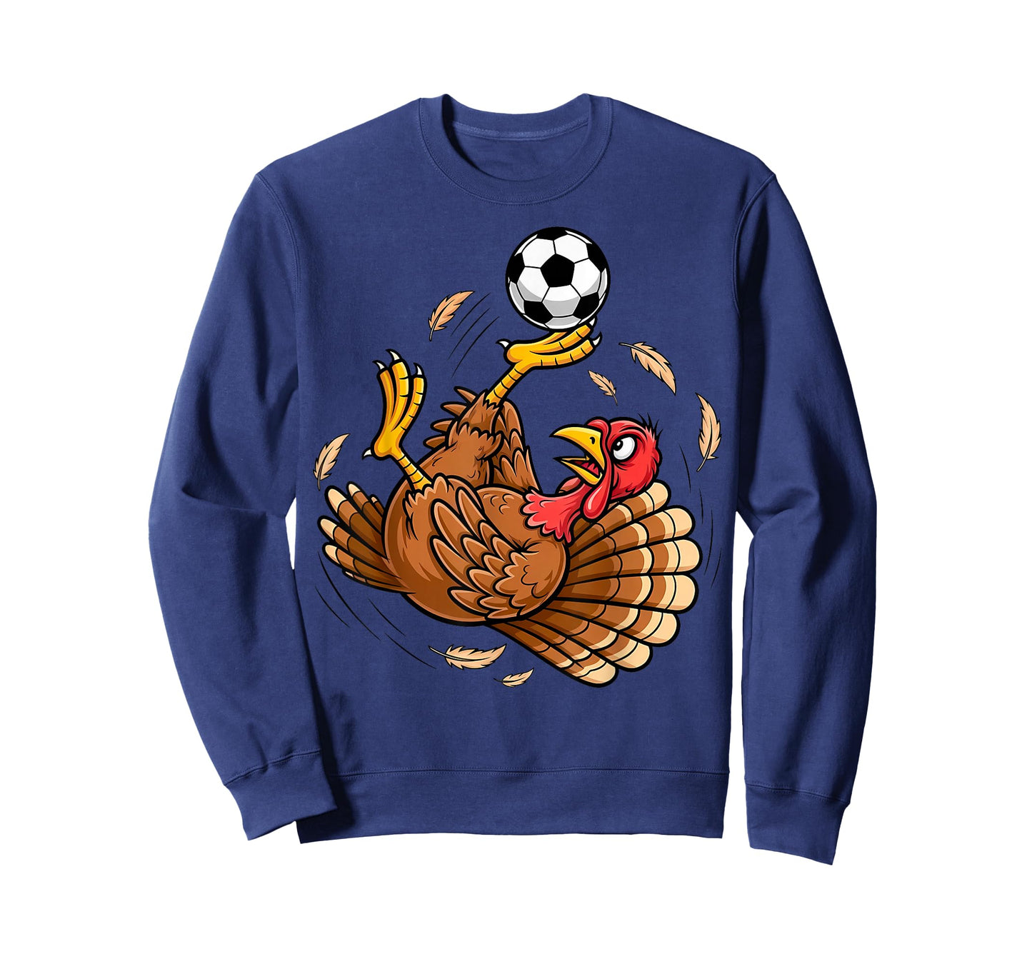 Funny Turkey Bicycle Kick Soccer Thanksgiving Boys Girls T-Shirt