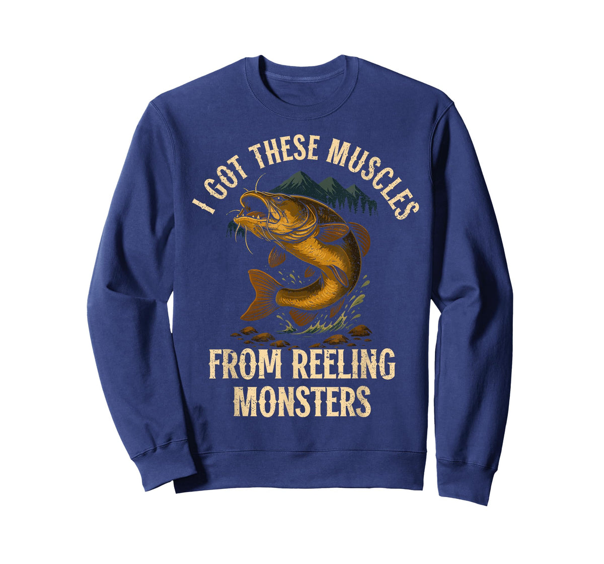 Trophy Flathead Reeling Monsters Funny Catfish cat Fishing T-Shirt