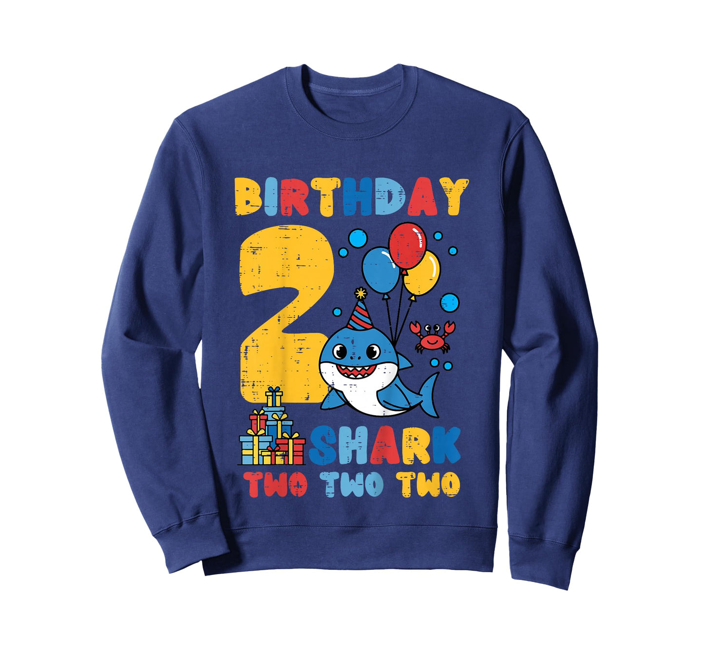 Kids Birthday 2 Shark Two Two Two 2nd Bday Boys Girls Kid Toddler T-Shirt