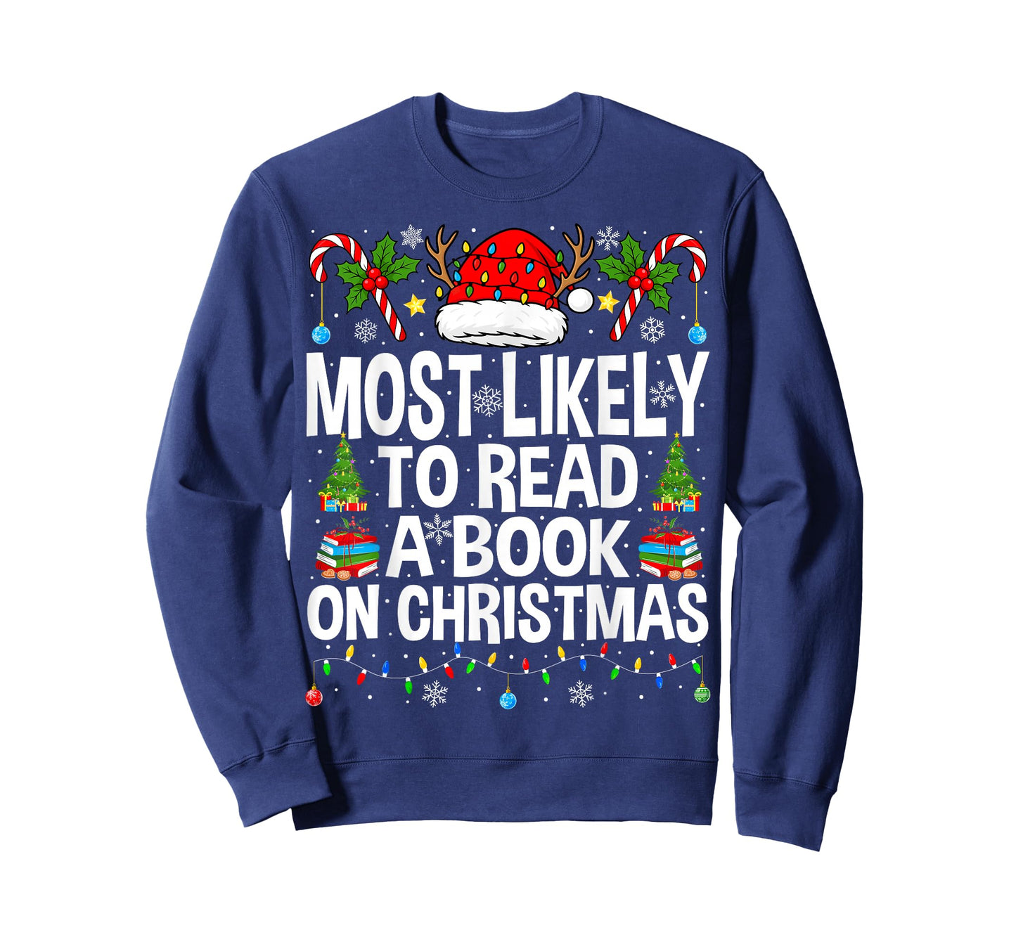 Most Likely to Read A Book On Christmas Matching Family Xmas T-Shirt