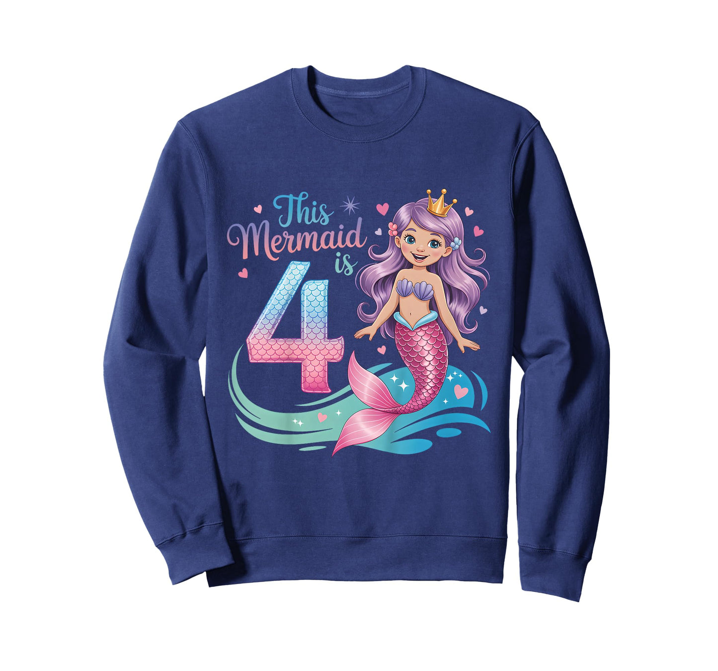 Kids Birthday This Mermaid is 4 Years 4th Birthday Mermaid T-Shirt