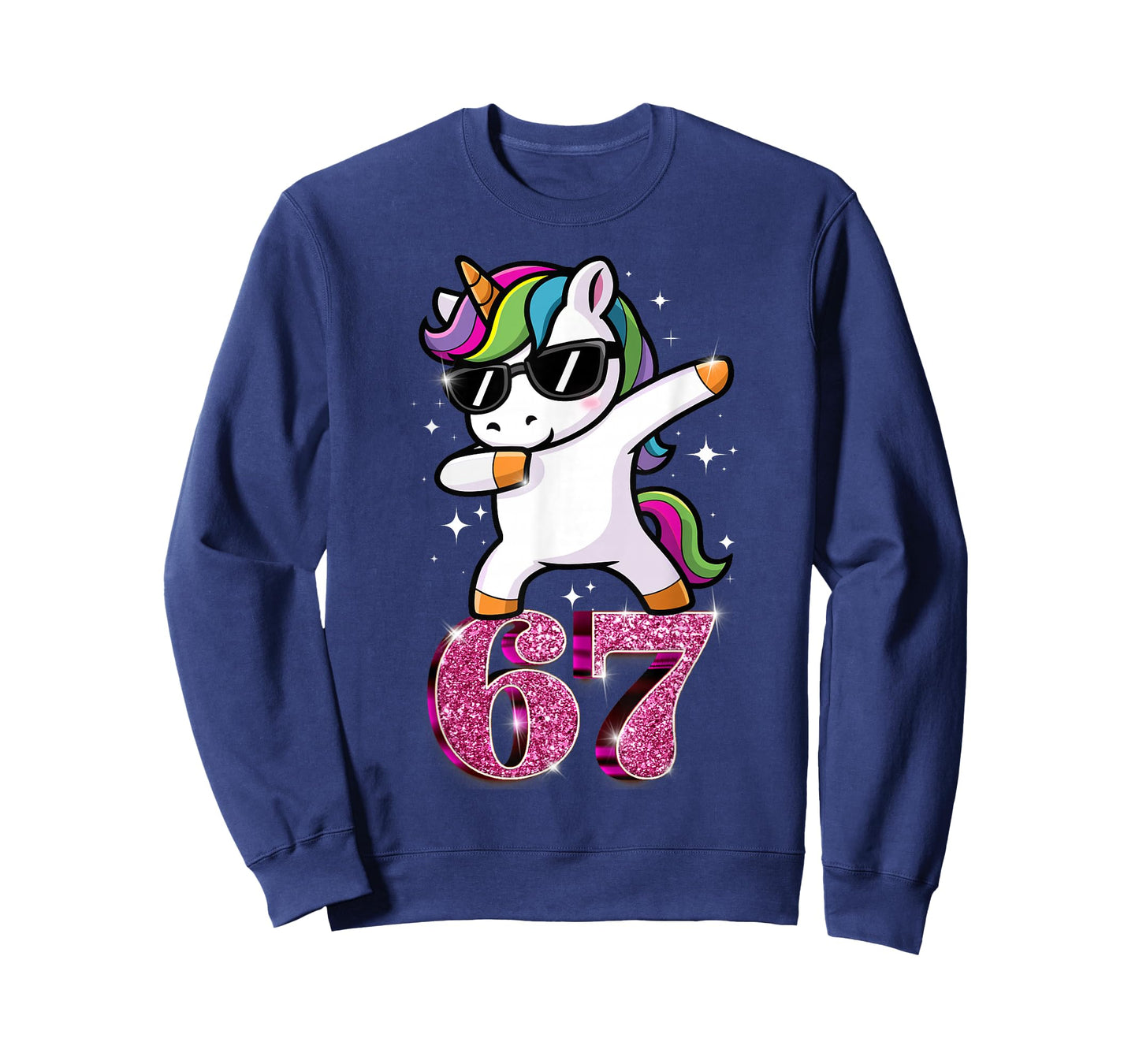 Funny Girls Pink 67 Unicorn Six Seven Meme Brainrot T-Shirt