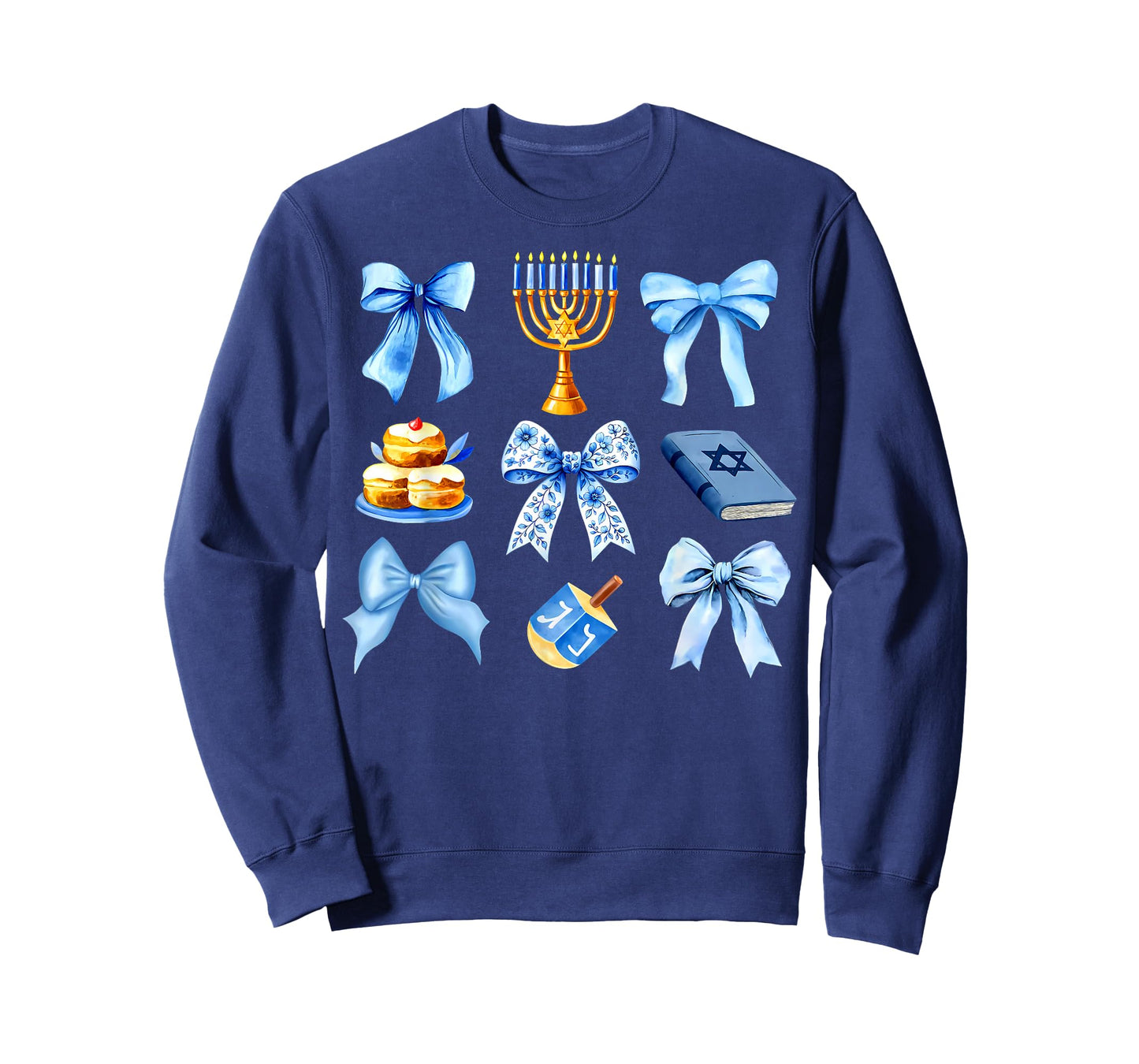 Coquette Bow Jewish Holiday Chanukah Hanukkah Menorah Girls T-Shirt