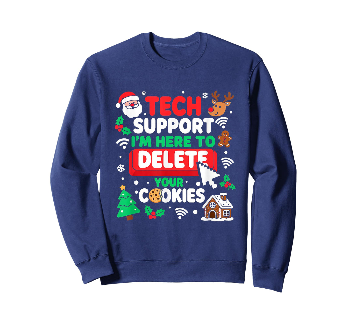Santa's Tech Support Rebooting Christmas Computer Meme Funny T-Shirt