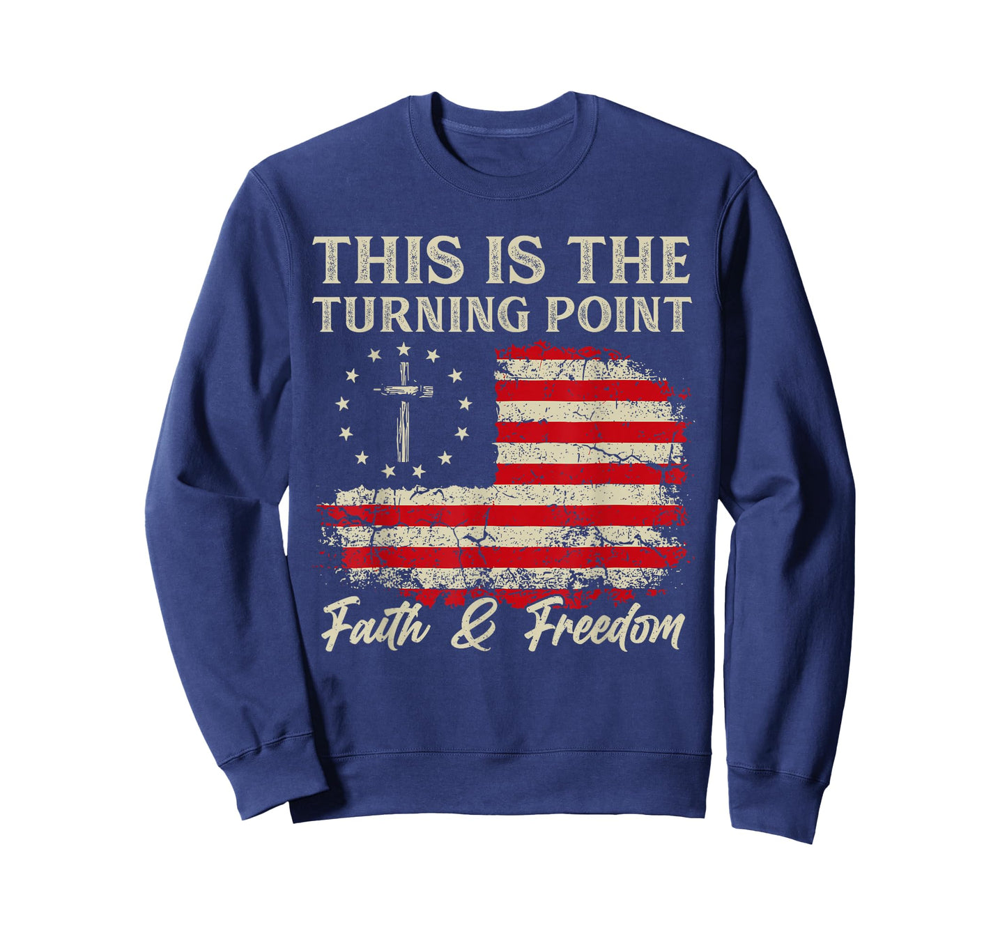 This is The Turning Point Patriotic Christian Faith USA Flag T-Shirt