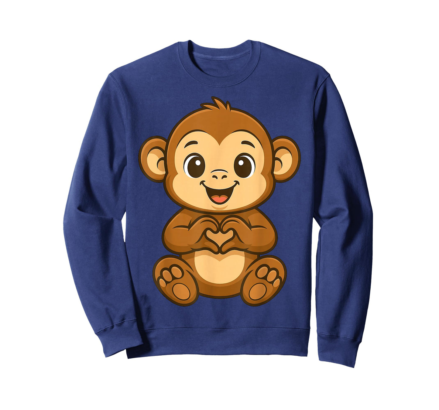 Monkey Doing Heart with Hands Valentines Day T-Shirt