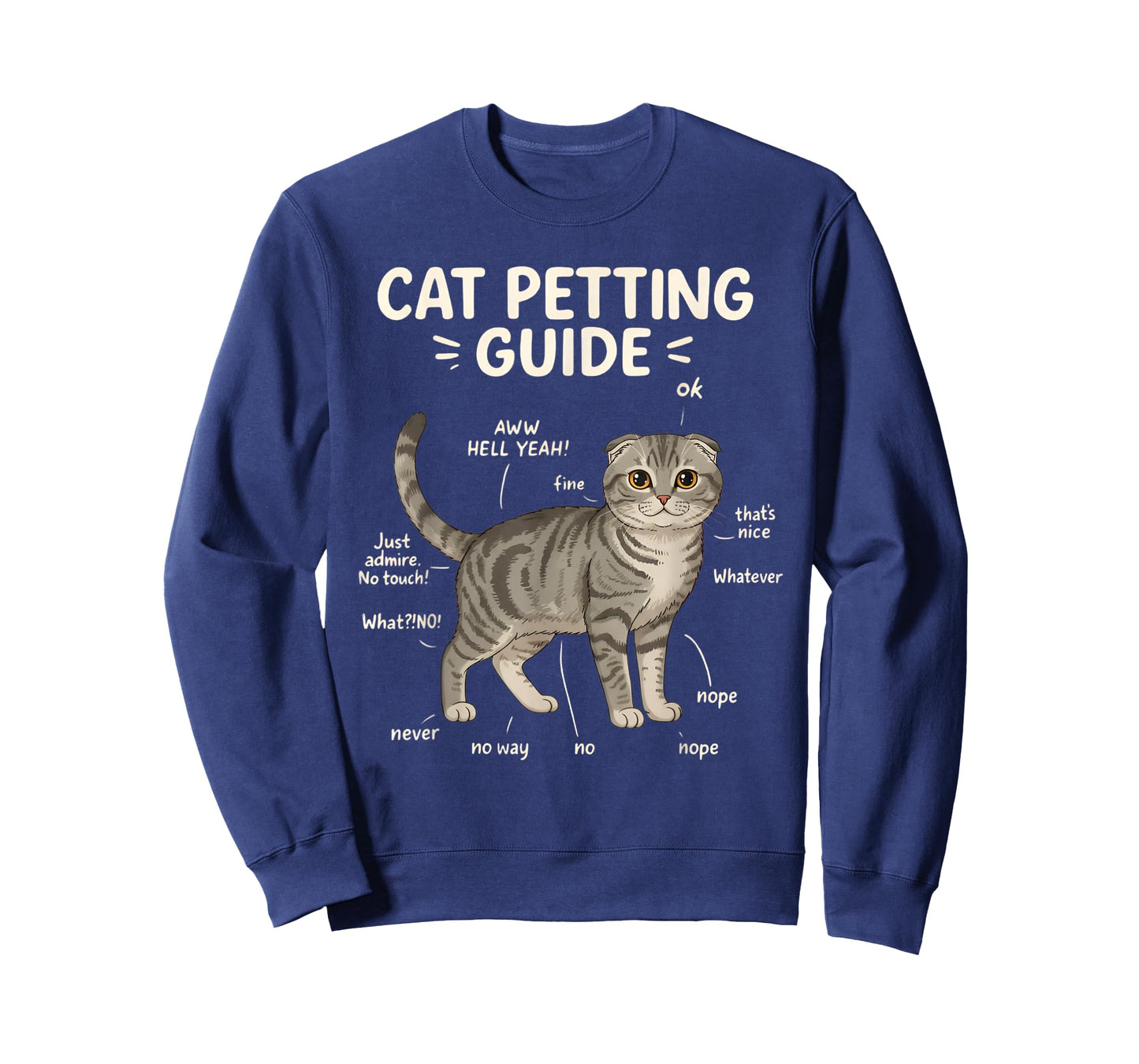 Scottish Fold Cat Petting Guide Funny Cat Lover T-Shirt