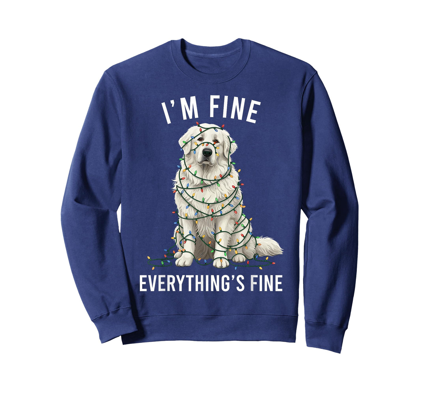 Great Pyrenees Christmas I'm Fine Everything is Fine T-Shirt