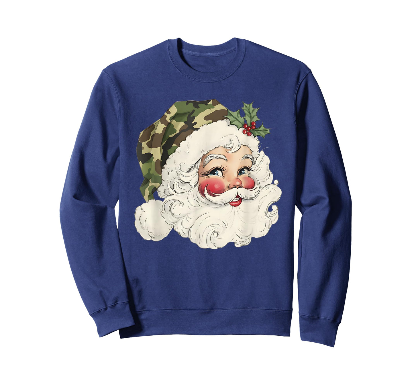 Santa Claus Wearing Camouflage Xmas Camo Satna Hat Christmas T-Shirt