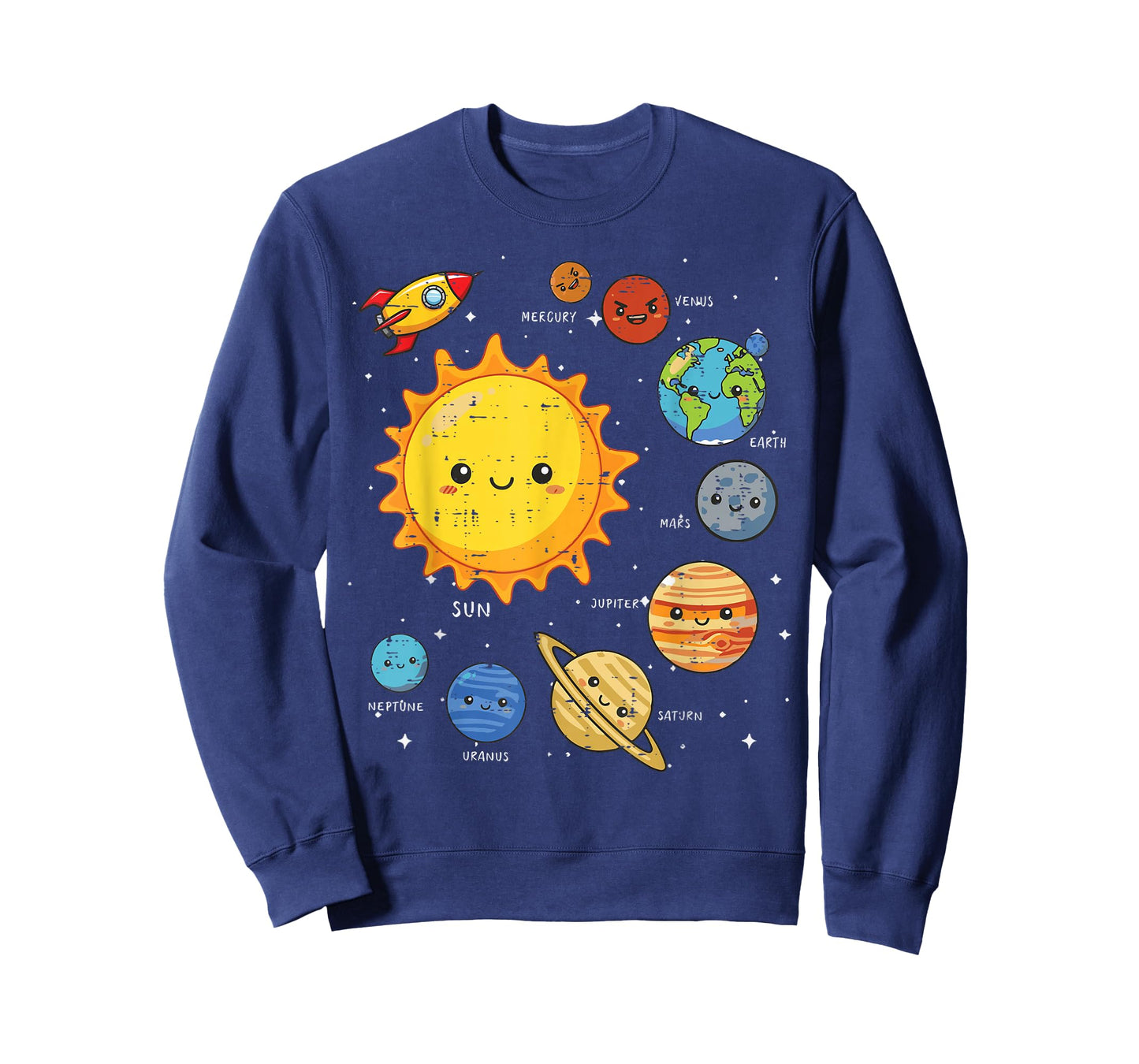 Solar System Sun Planets Rocket Space Galaxy Kids Women Men T-Shirt