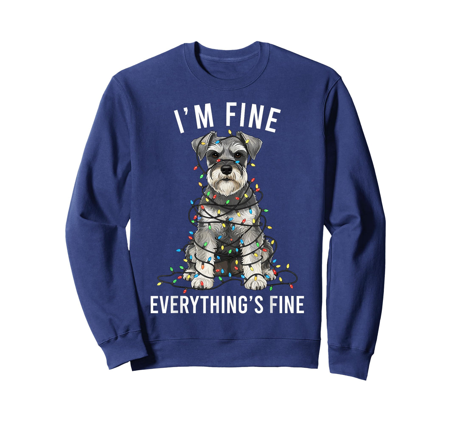 Miniature Schnauzer Christmas I'm Fine Everything is Fine T-Shirt