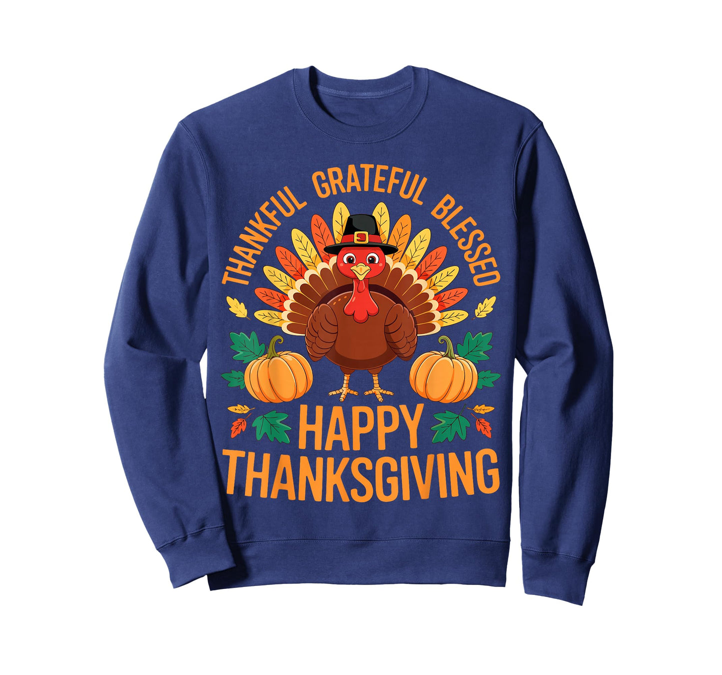 Thankful Grateful Blessed Happy Thanksgiving Shirt Family T-Shirt