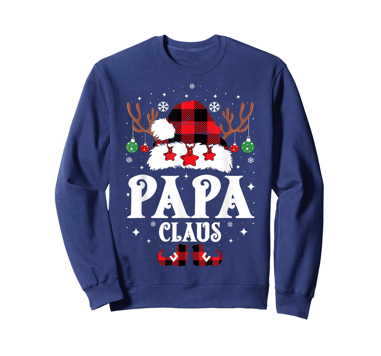 Papa Claus Christmas Lights Pajama Family Matching T-Shirt