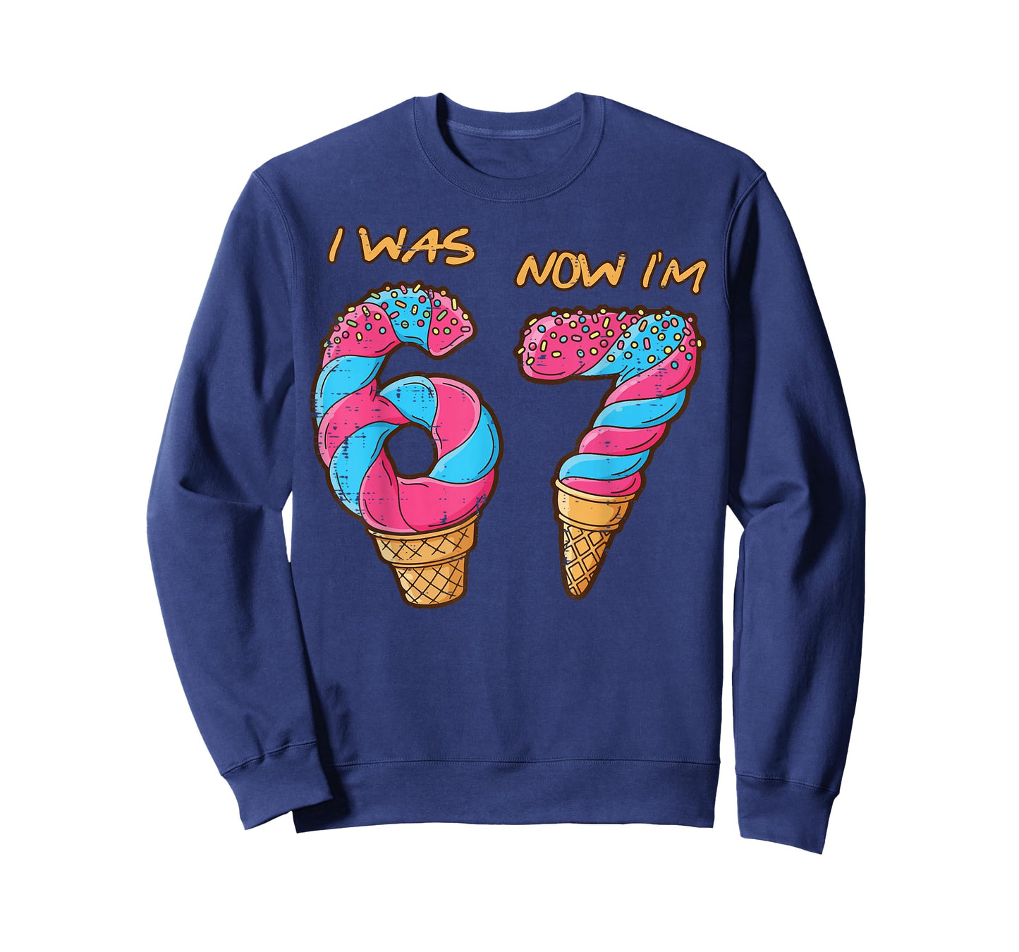 7th Birthday 6 7 Ice Cream Drip Bday Meme Youth Boys Kids T-Shirt