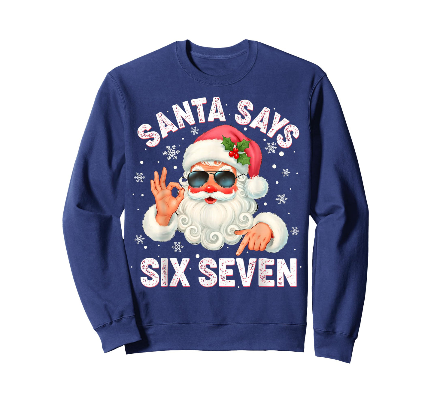 Christmas Santa Says 6 7 Six Seven Gen Z Alpha Meme Slang T-Shirt