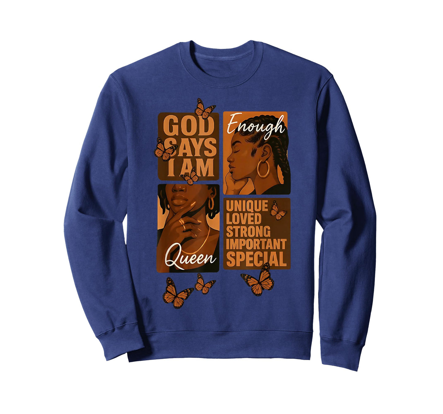 Womens Black Girl Queen God Says I Am Melanin History Month T-Shirt