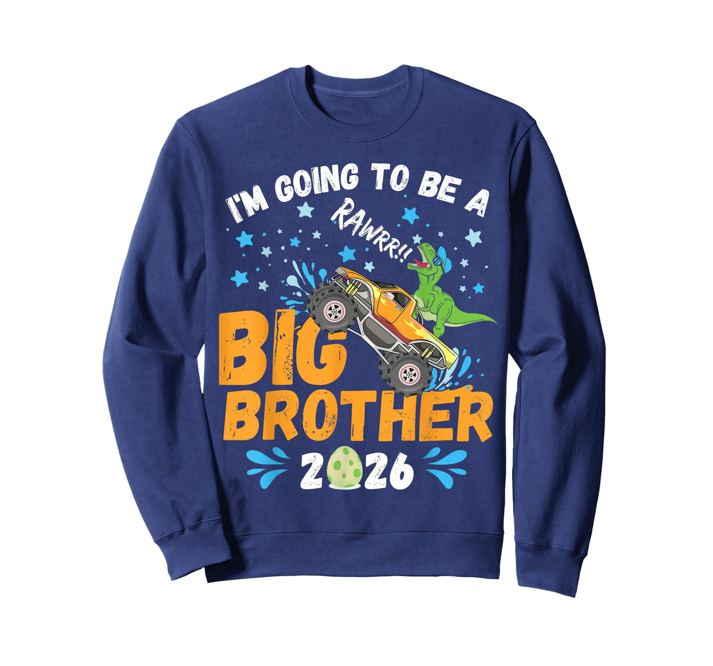 I'm Going to Be Big Brother 2026 Dinosaur Truck Kids Toddler T-Shirt