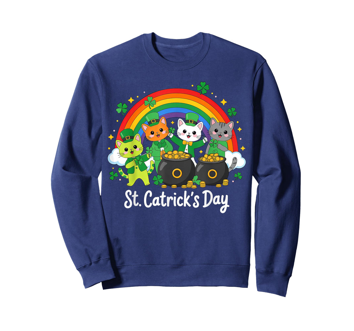 St Patricks Day Cats Catricks Saint Pattys T-Shirt