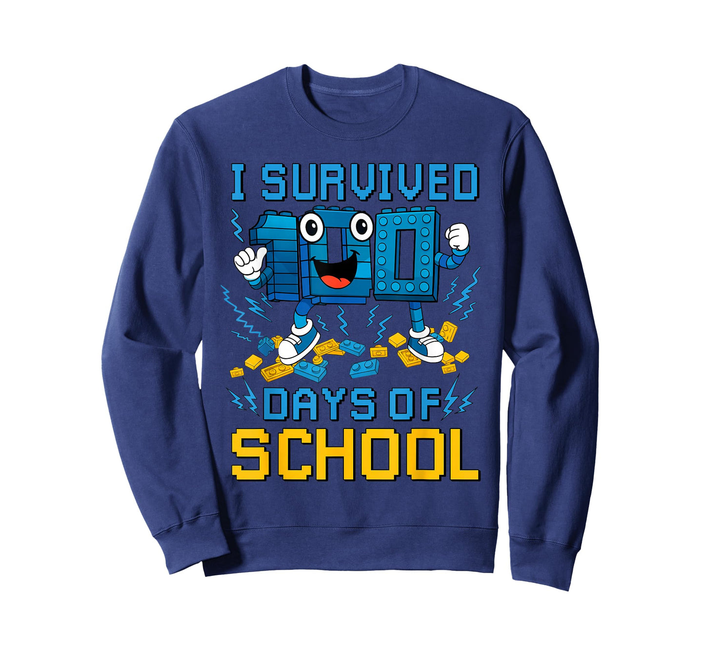 I Survived 100 Days of School Funny Brain Rot Boys Girls T-Shirt
