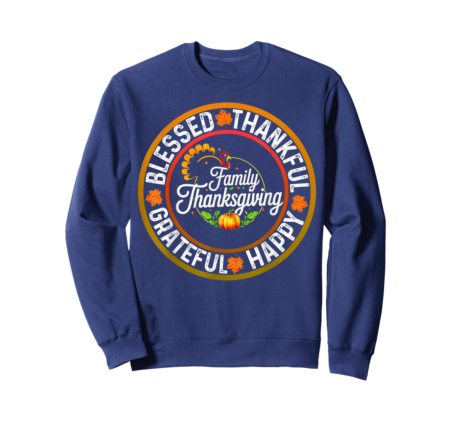 Family Thanksgiving 2025 Turkey Blessed Thankful Tee T-Shirt