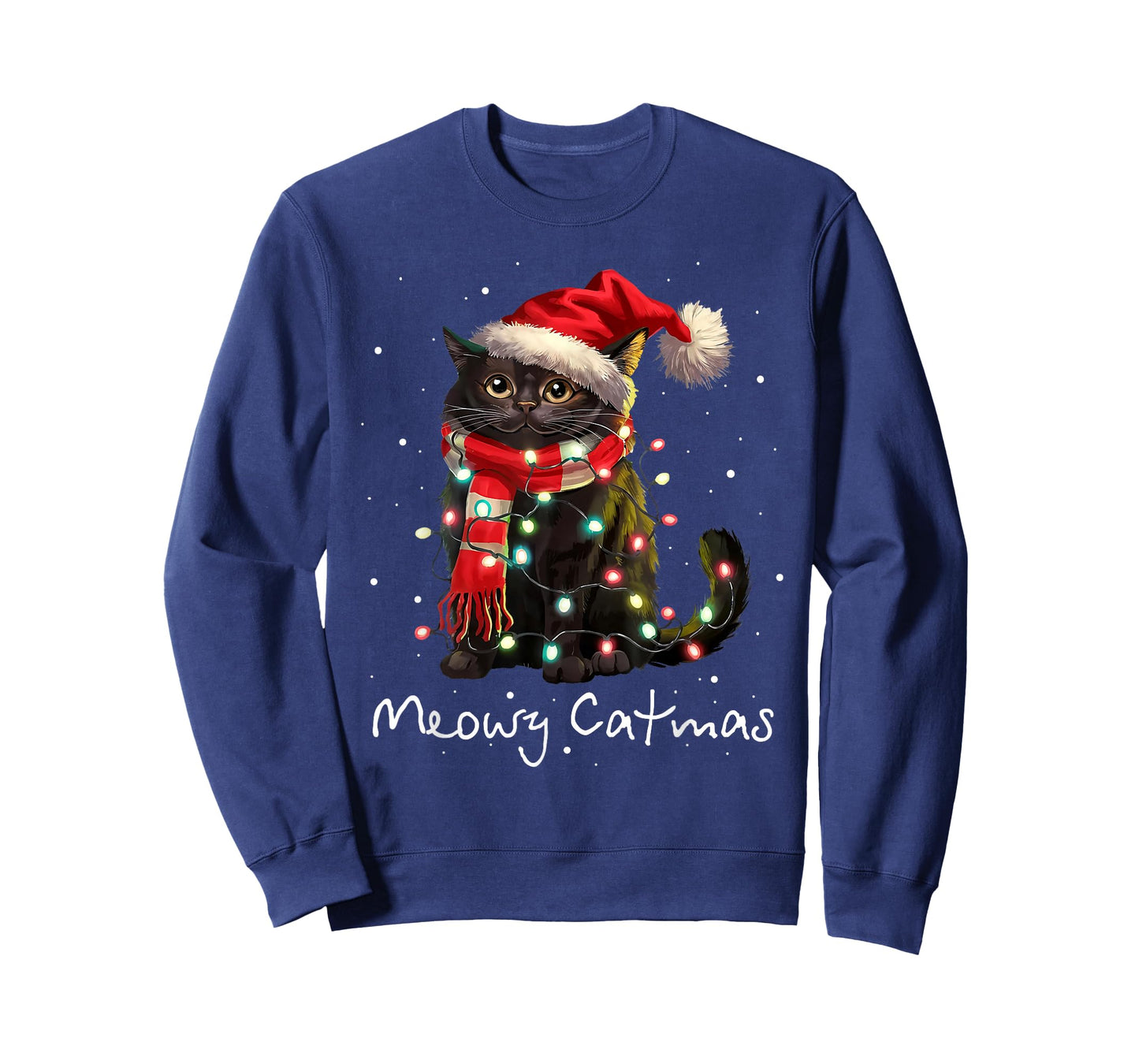 Meowy Catmas Cat Christmas Tree Xmas Girls Boys Funny Cat T-Shirt