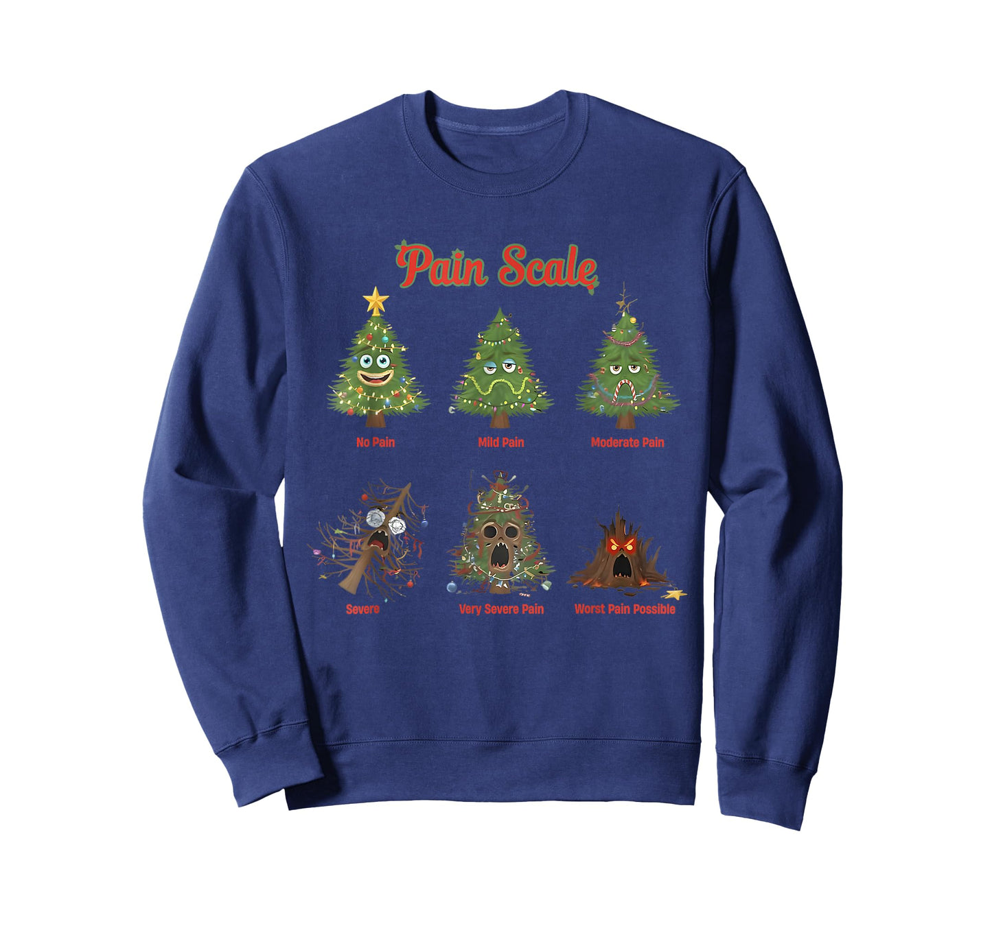 Pain Scale Snowman Nurse Christmas Tree Snow Pajamas Holiday T-Shirt
