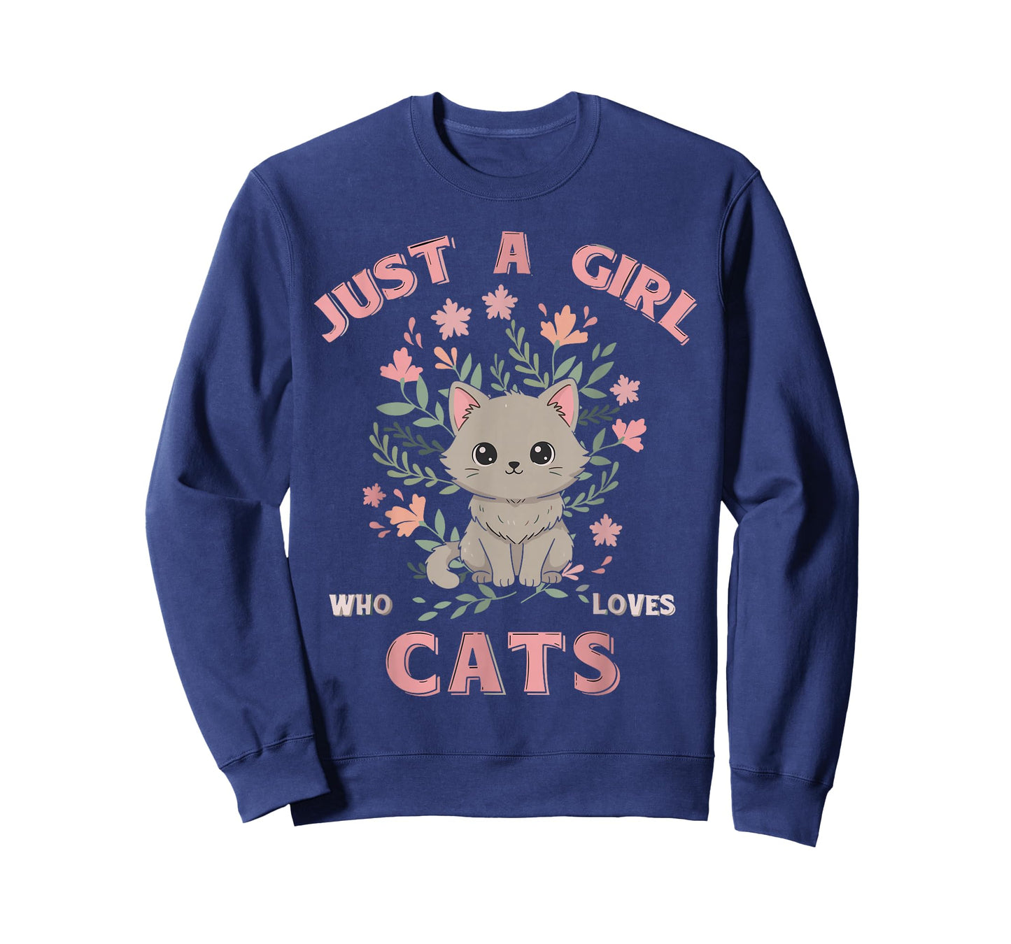 Just A Girl Who Loves Cats Cute Cat Lover Girls Kids T-Shirt