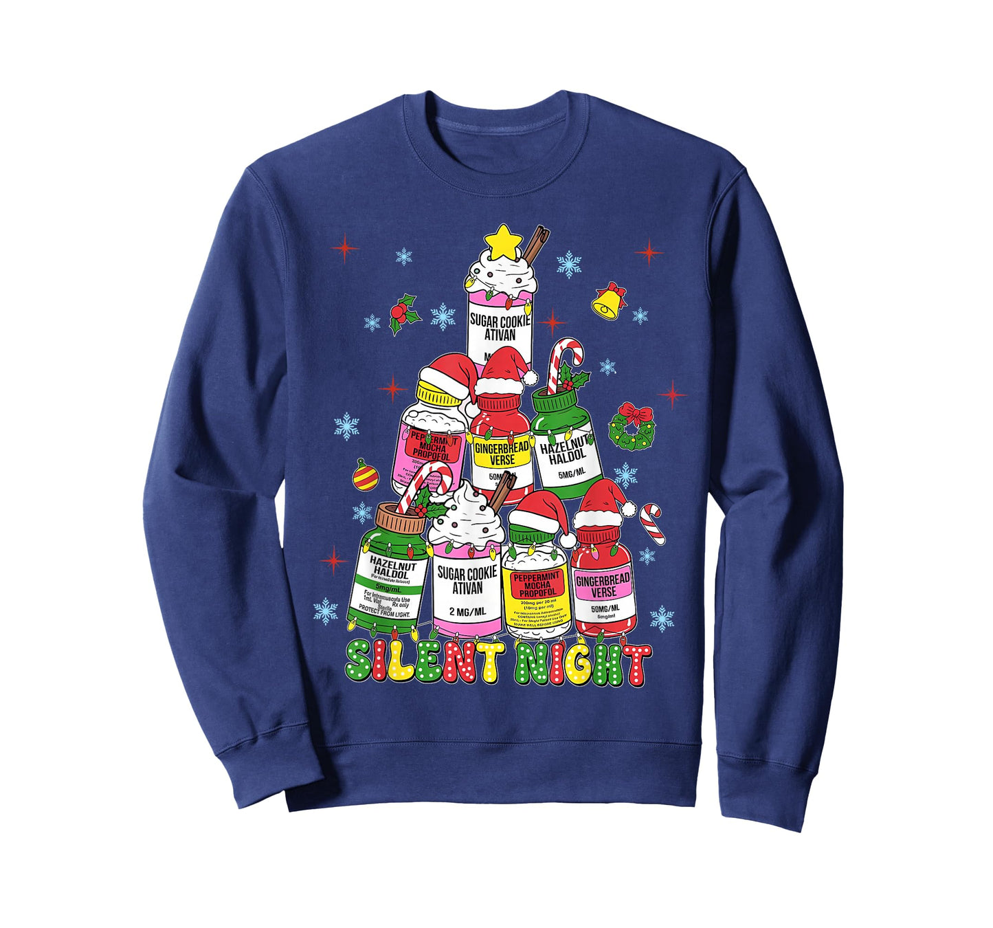 Silent Night ICU Nurse Christmas Funny Merry Christmas T-Shirt