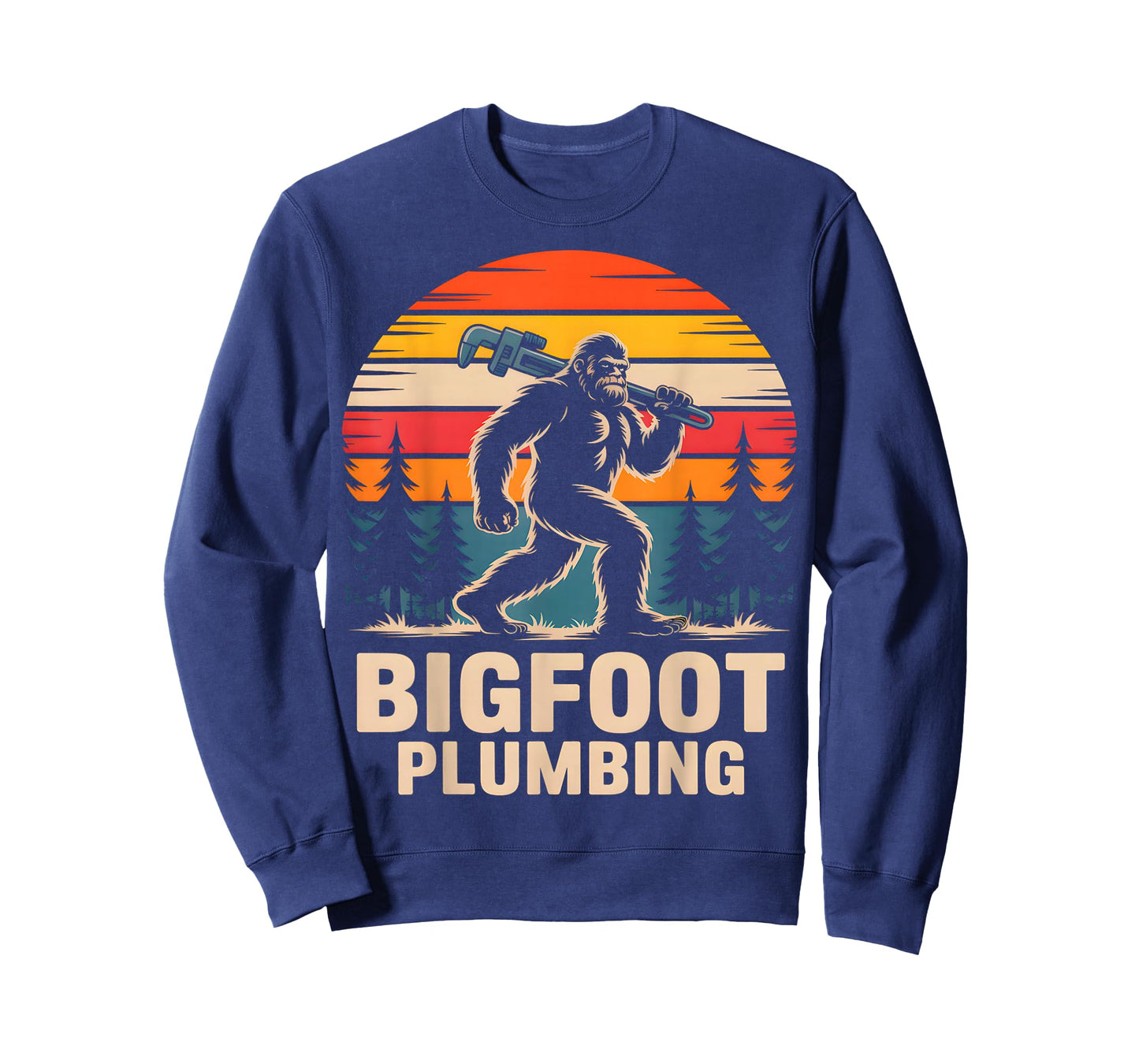 Bigfoot Plumbing Retro Funny Plumber T-Shirt