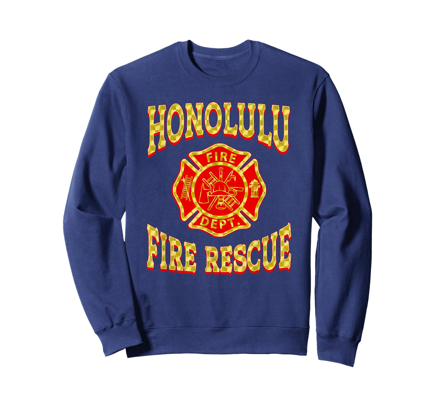 Retro Honolulu Fire Department Flag Hawaii Firefighter T-Shirt
