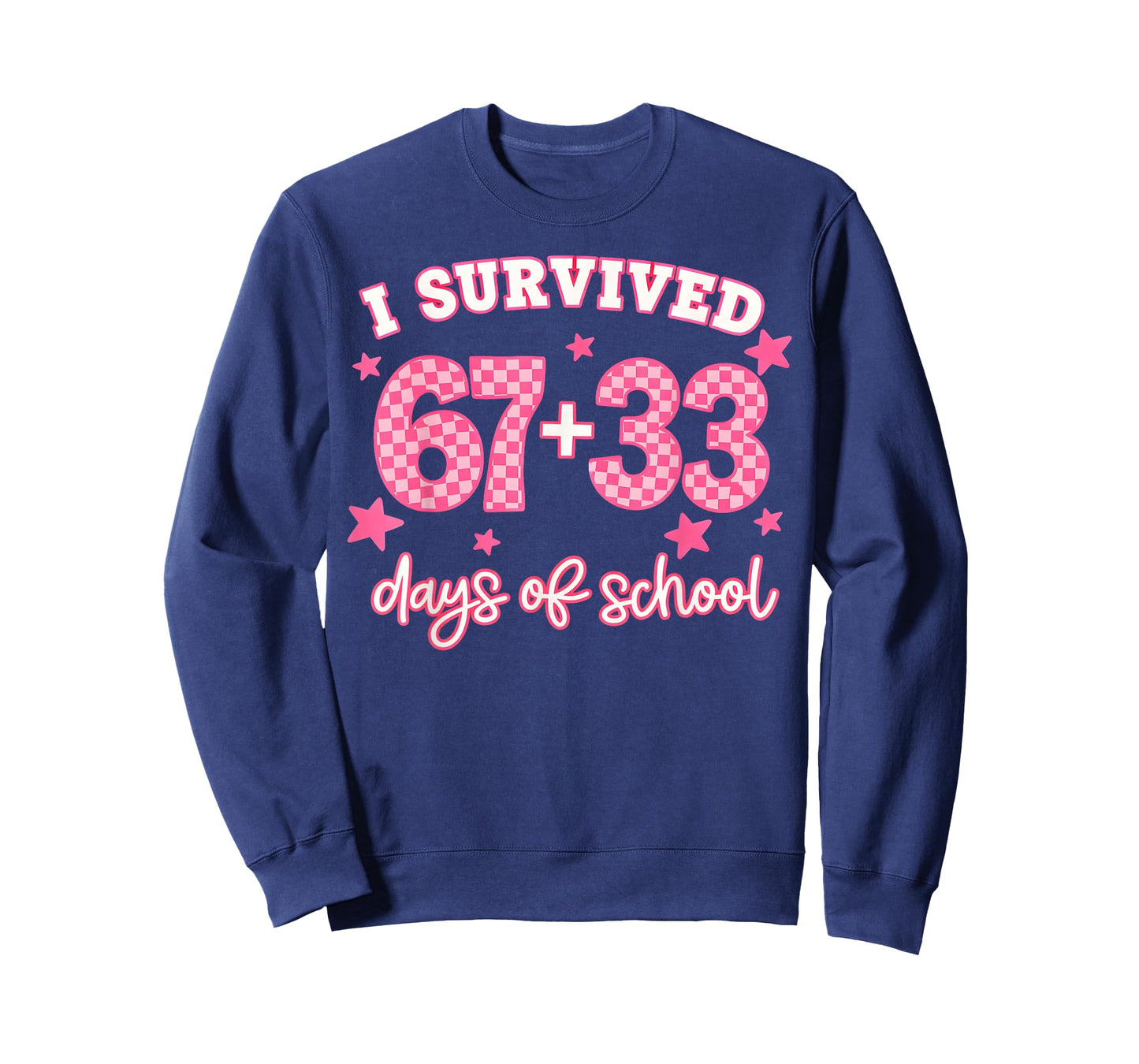 Pink I Survived 67 + 33 Day of School Six Seven Teacher T-Shirt