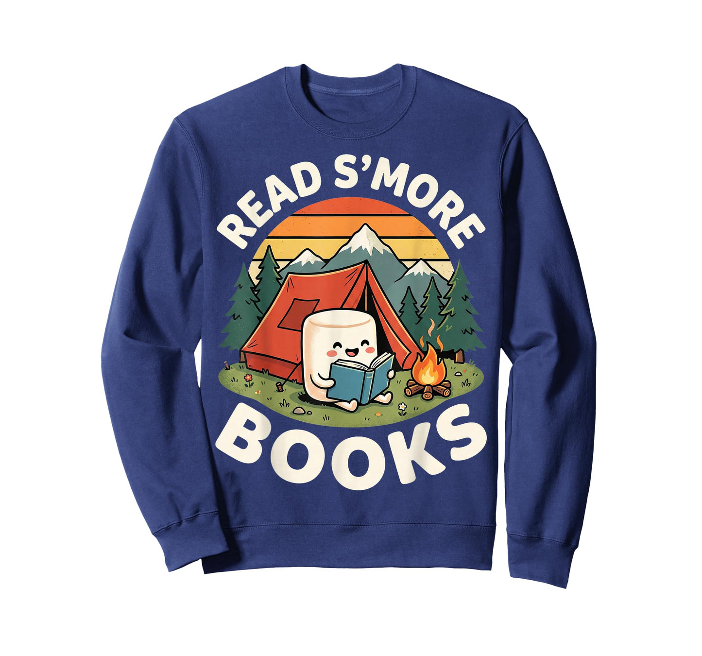 Read S'More Books Cute Marshmallow Camping Reading Pun T-Shirt