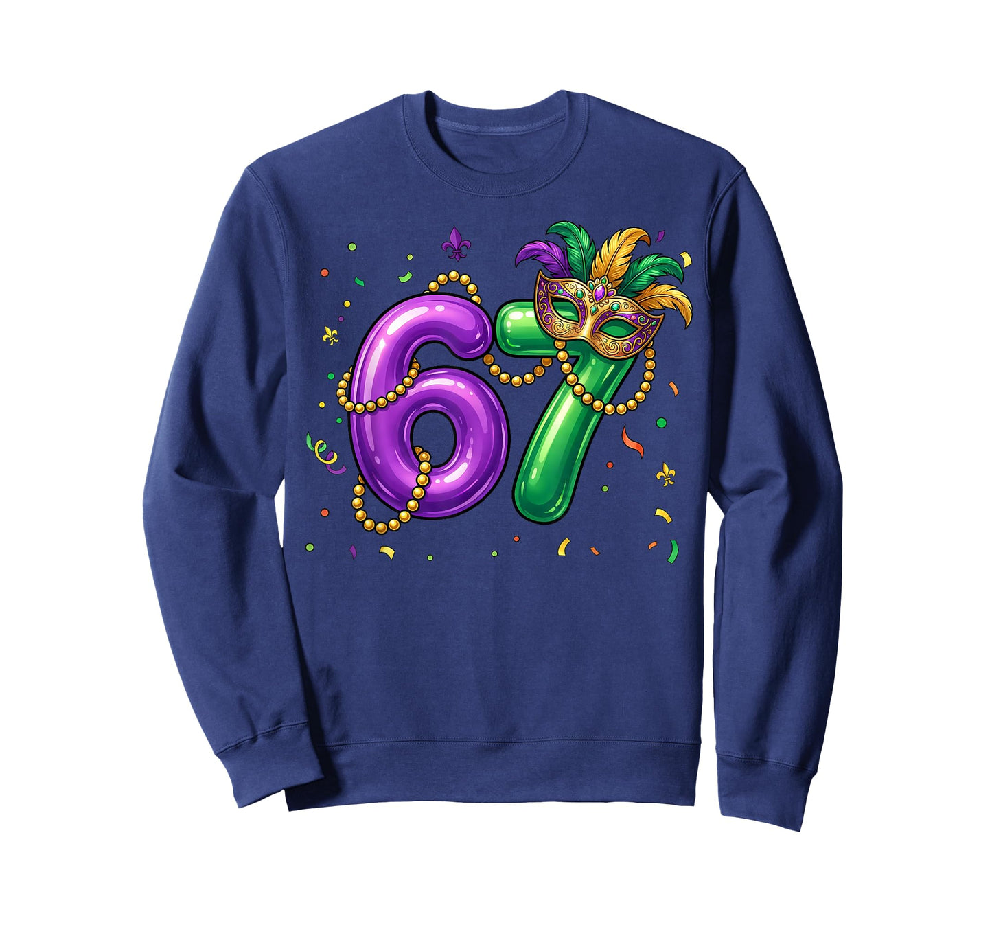67 Six Seven 6 7 Meme Mardi Gras Funny Boy Girl Kids T-Shirt