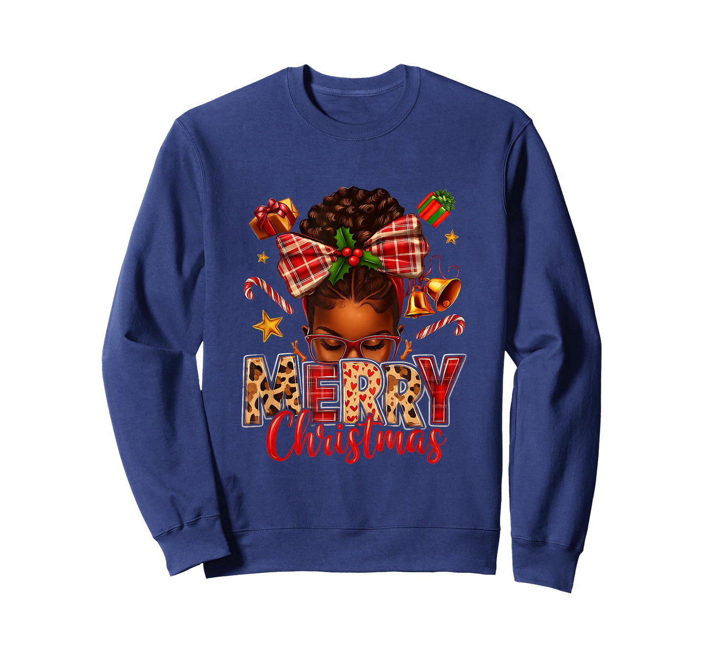 American Melanin Afro Sleigh Queen Christmas African T-Shirt