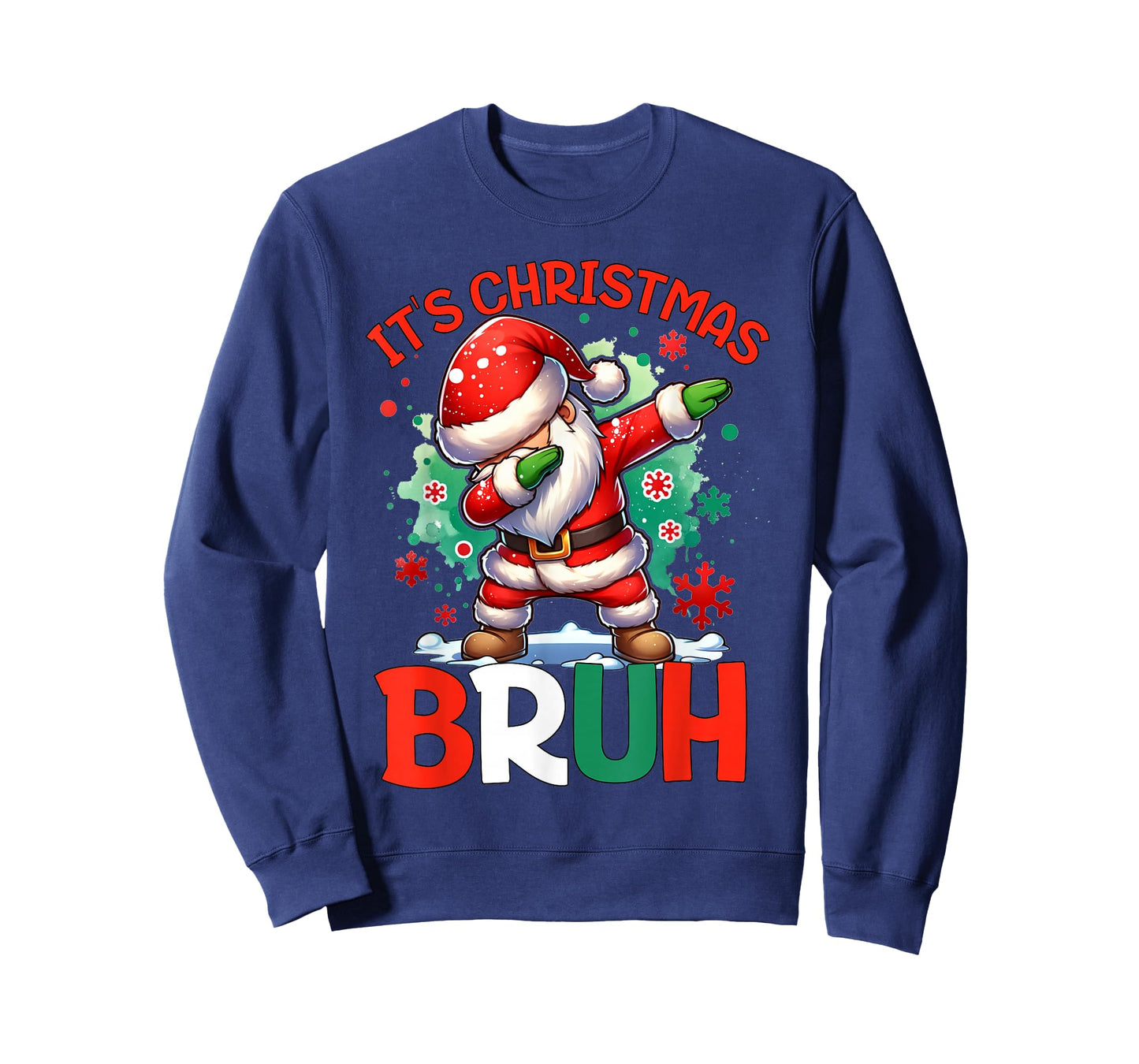 Bruh Dabbing Funny Christmas Holiday Santa Claus Xmas Boys T-Shirt