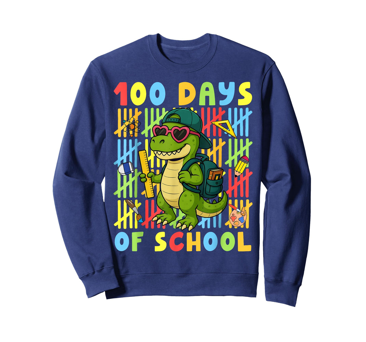 100 Days of School Funny Dinosaur T-rex Boy Girl Teacher T-Shirt