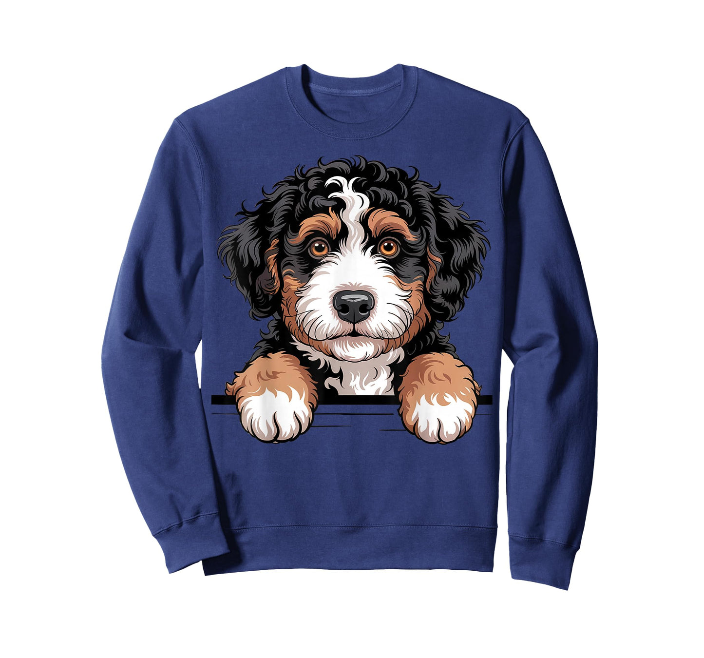 Bernedoodle Funny Peeking Pocket Berner Doodle Dog Lover T-Shirt