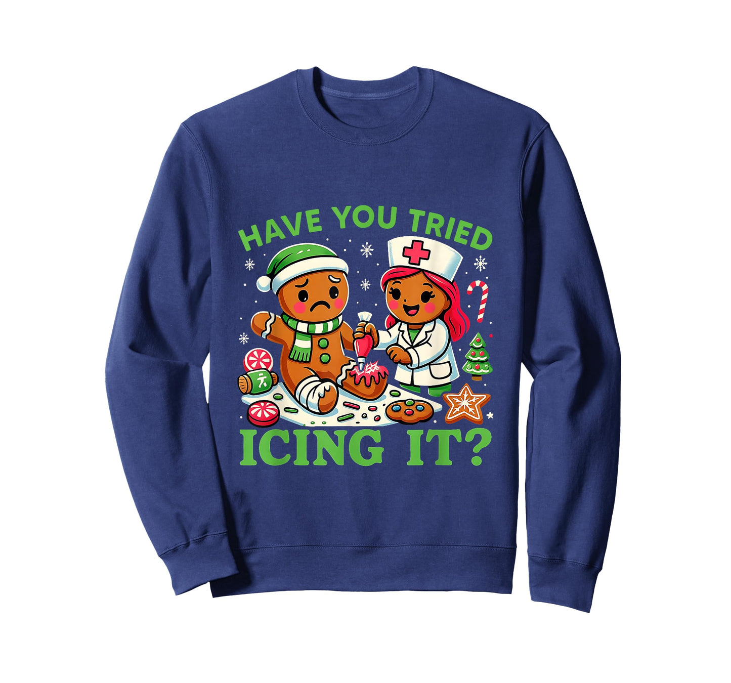 Have You Tried Icing It Christmas Gingerbread ICU Nurse T-Shirt