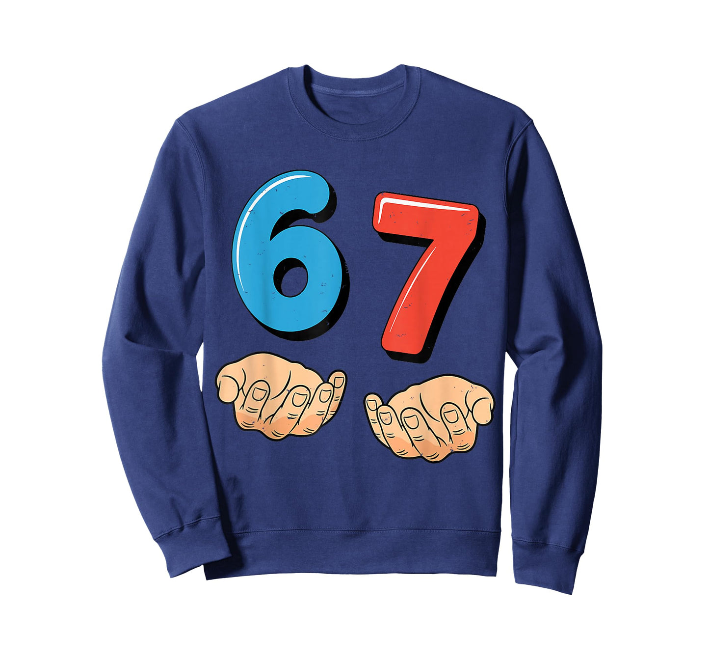 Funny Six Seven 6 7 Meme Gen Alpha Slang 67 Hands 67 Costume T-Shirt
