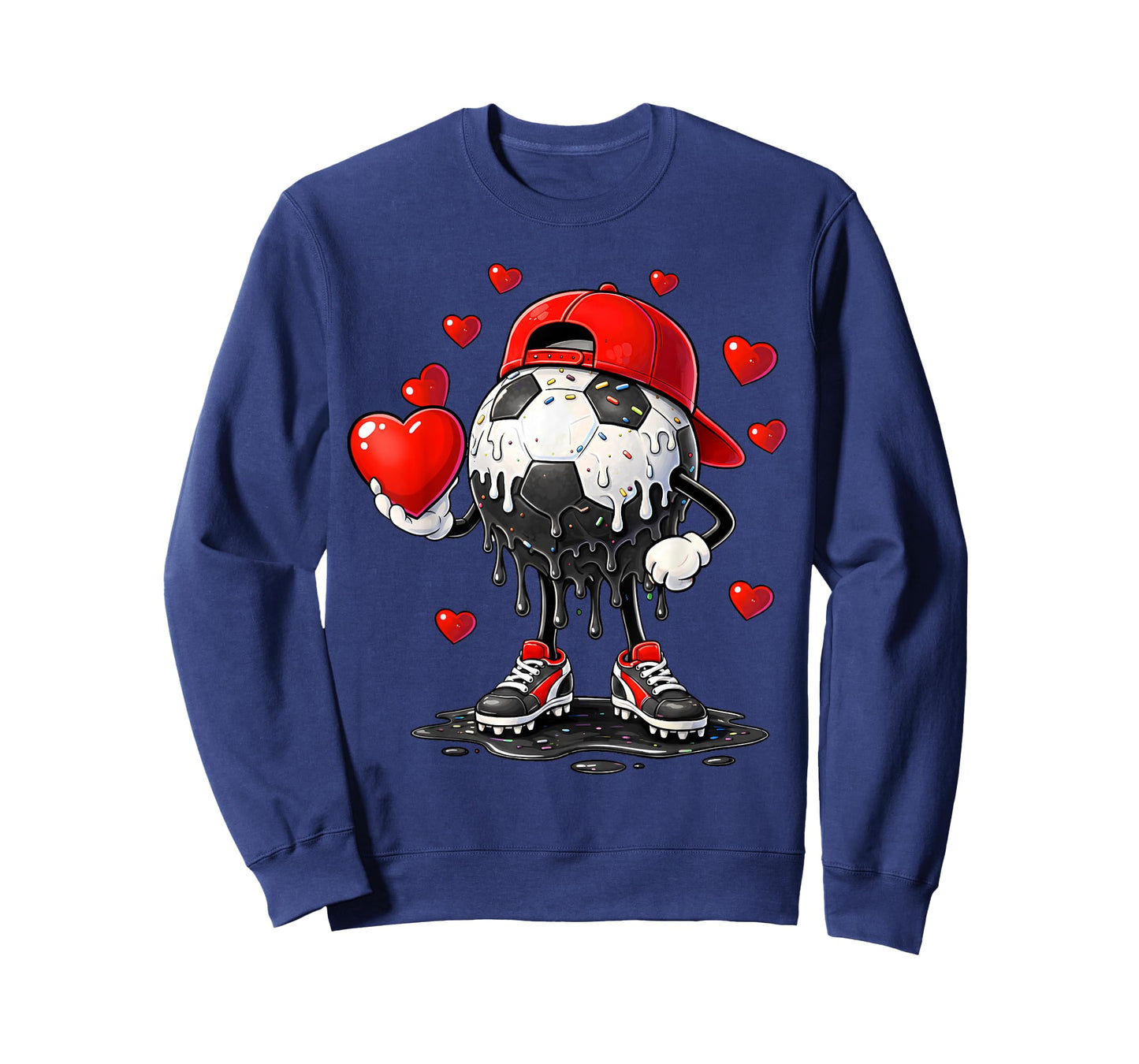 Valentine Soccer Heart Drip Sport Love Valentines Day Boys T-Shirt