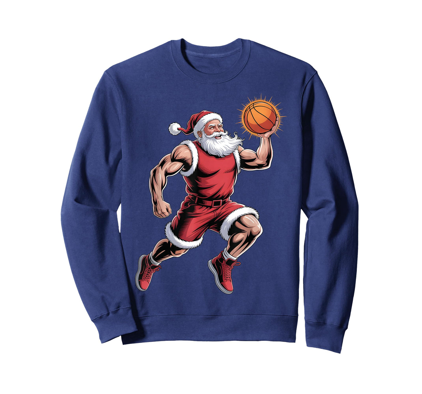 Funny Santa Claus Playing Basketball Christmas Men Boys Kids T-Shirt