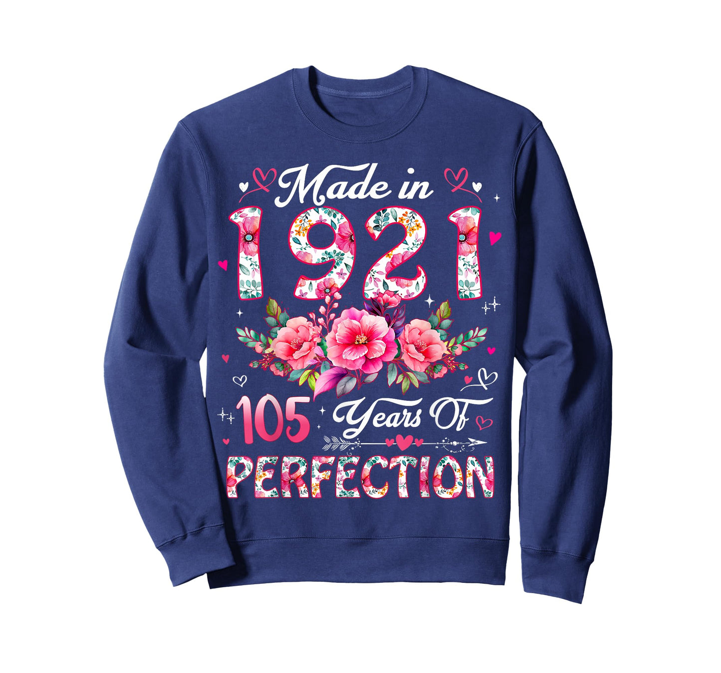 105 Year Old Made in 1921 Floral 105th Birthday Women T-Shirt