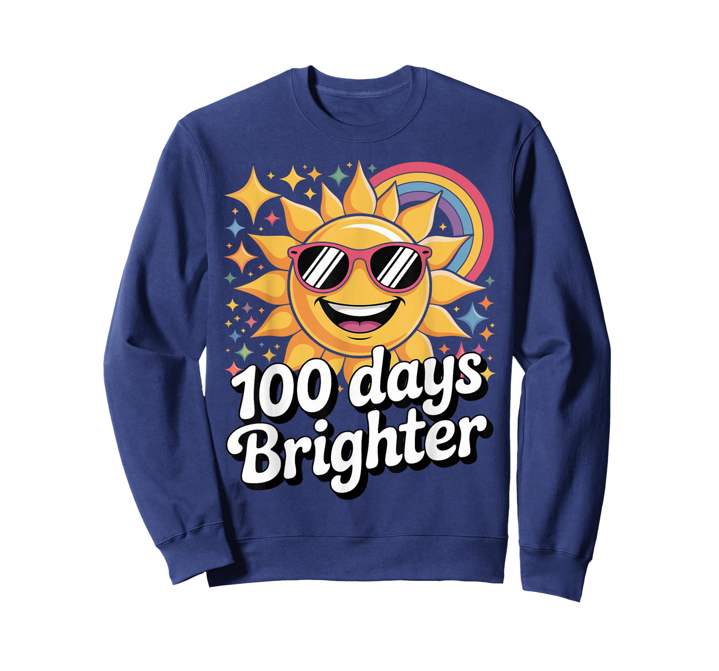 100 Days Brighter Cute Rainbow Sunshine School Design T-Shirt