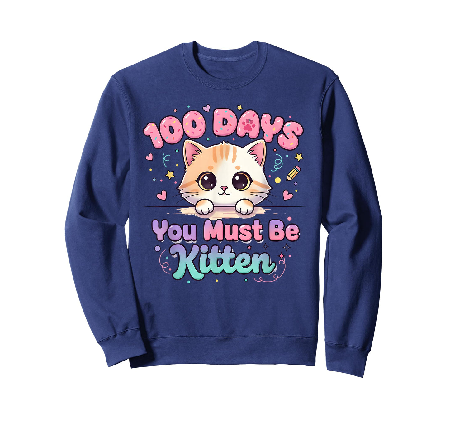 100 Days of School You Must Be Kitten Funny Teacher Kids T-Shirt