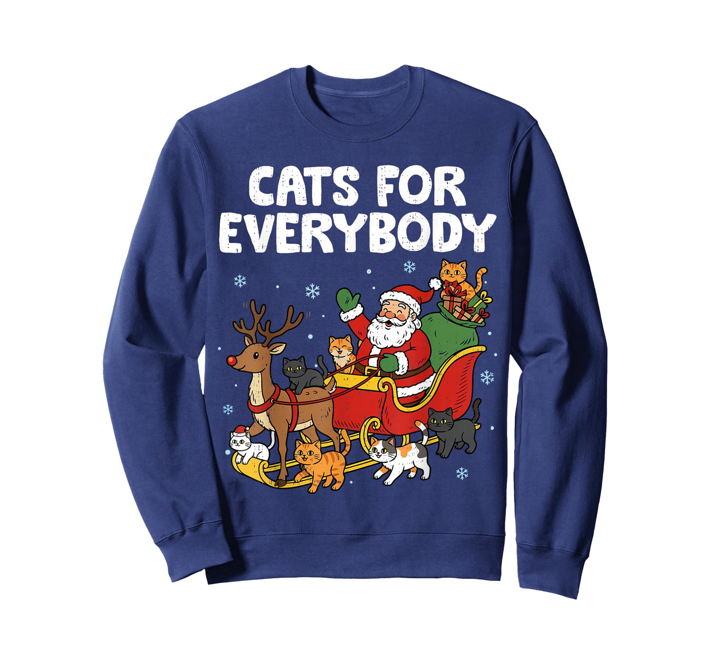 Cats for Everybody Christmas Funny Santa Cat Lover Meow Xmas T-Shirt