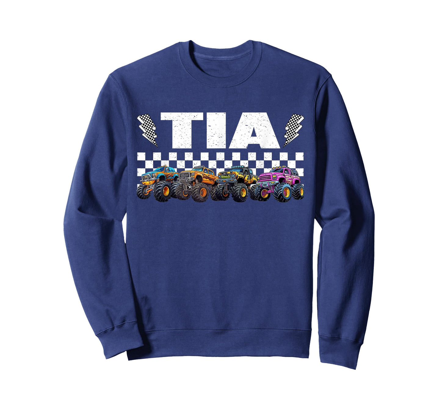 Tia Retro Monster Truck Family Crew Birthday Matching T-Shirt